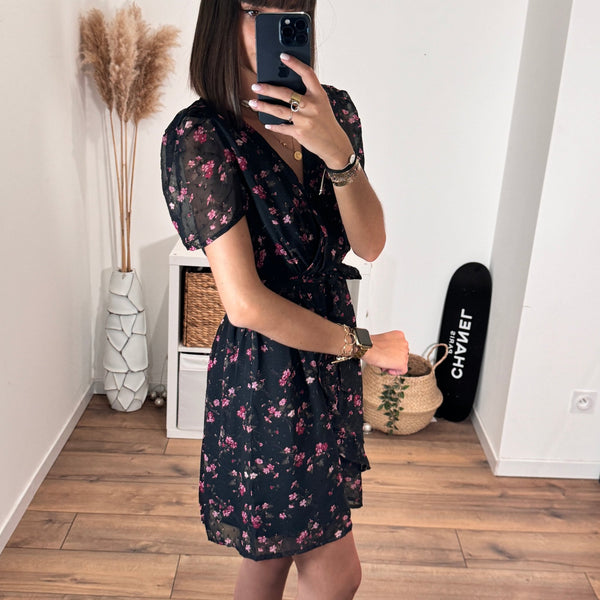 ROBE NOIRE FLEURIE KATIA