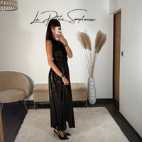 ROBE NOIRE GOLD ISABELLA - La Petite Somptueuse