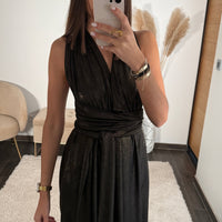 ROBE NOIRE GOLD ISABELLA - La Petite Somptueuse