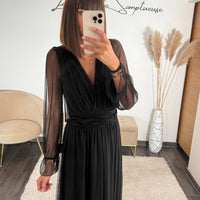 ROBE NOIRE MECHE ORIANE - La Petite Somptueuse