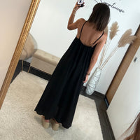 ROBE NOIRE PERLES - La Petite Somptueuse