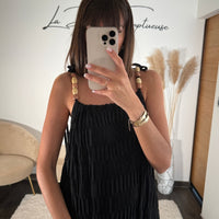 ROBE NOIRE PERLES - La Petite Somptueuse