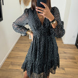 ROBE NOIRE POIS ZALIA - La Petite Somptueuse