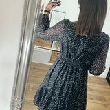 ROBE NOIRE POIS ZALIA - La Petite Somptueuse