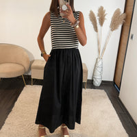 ROBE NOIRE RAYE JESSY - La Petite Somptueuse