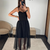 ROBE NOIRE TULLE ALICIA - La Petite Somptueuse