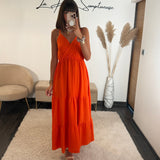 ROBE ORANGE AGATHA - La Petite Somptueuse
