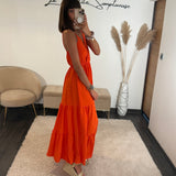ROBE ORANGE AGATHA - La Petite Somptueuse