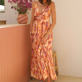 ROBE ORANGE ET BEIGE NOEMIE - La Petite Somptueuse