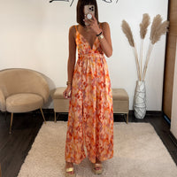 ROBE ORANGE NOEMIE - La Petite Somptueuse