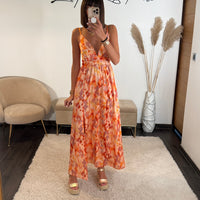 ROBE ORANGE NOEMIE - La Petite Somptueuse