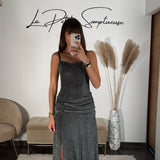 ROBE PAILLETE ARGENTE ANYA - La Petite Somptueuse