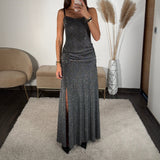 ROBE PAILLETE ARGENTE ANYA - La Petite Somptueuse