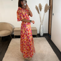 ROBE PEACHY FUCHSIA ALMA - La Petite Somptueuse
