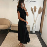ROBE PORTEFEUILLE NOIR TARAH - La Petite Somptueuse