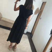 ROBE PORTEFEUILLE NOIR TARAH - La Petite Somptueuse