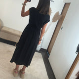 ROBE PORTEFEUILLE NOIR TARAH - La Petite Somptueuse