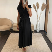 ROBE PORTEFEUILLE NOIR TARAH - La Petite Somptueuse