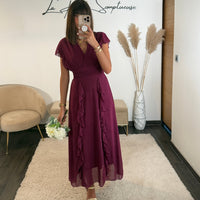 ROBE PRUNE ALICIA - La Petite Somptueuse