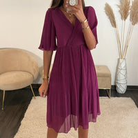 ROBE PRUNE HILONA - La Petite Somptueuse