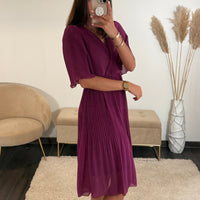 ROBE PRUNE HILONA - La Petite Somptueuse