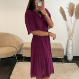 ROBE PRUNE HILONA - La Petite Somptueuse