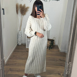 ROBE PULL BEIGE AGATHE - La Petite Somptueuse