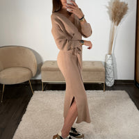 ROBE PULL BEIGE ANAIS - La Petite Somptueuse