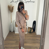 ROBE PULL BEIGE ANAIS - La Petite Somptueuse