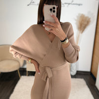 ROBE PULL BEIGE ANAIS - La Petite Somptueuse