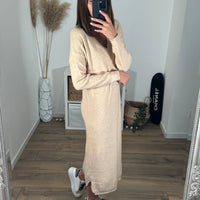 ROBE PULL BEIGE ANNA - La Petite Somptueuse