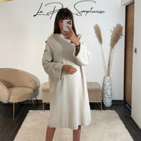 ROBE PULL BEIGE FERDA - La Petite Somptueuse