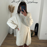 ROBE PULL BEIGE NORANE - La Petite Somptueuse