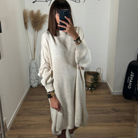 ROBE PULL BEIGE SOLENA - La Petite Somptueuse