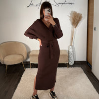 ROBE PULL CHOCO ANAIS - La Petite Somptueuse