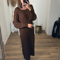 ROBE PULL CHOCOLAT AGATHE - La Petite Somptueuse