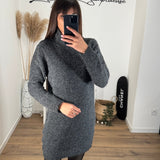 ROBE PULL GRIS FONCE LOLA - La Petite Somptueuse