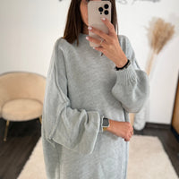 ROBE PULL GRISE SOLENA - La Petite Somptueuse