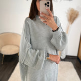 ROBE PULL GRISE SOLENA - La Petite Somptueuse