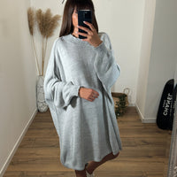 ROBE PULL GRISE SOLENA - La Petite Somptueuse