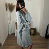 ROBE PULL GRISE SOLENA - La Petite Somptueuse