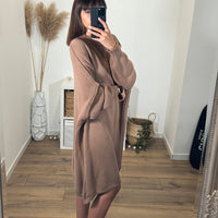 ROBE PULL MARRON SOLENA - La Petite Somptueuse