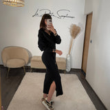 ROBE PULL NOIR ANAIS - La Petite Somptueuse