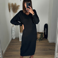 ROBE PULL NOIRE SUZY - La Petite Somptueuse