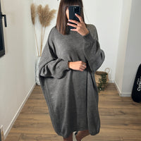 ROBE PULL TAUPE/GRISE SOLENA - La Petite Somptueuse