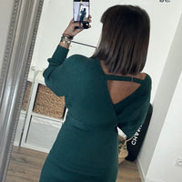 ROBE PULL VERT FONCE ANAIS - La Petite Somptueuse