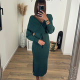 ROBE PULL VERT FONCE ANAIS - La Petite Somptueuse