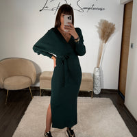 ROBE PULL VERT SAPIN ANAIS - La Petite Somptueuse