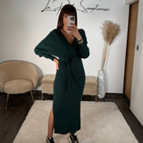 ROBE PULL VERT SAPIN ANAIS - La Petite Somptueuse