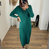 ROBE PULL VERT SAPIN ANNA - La Petite Somptueuse